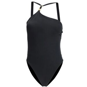 VERSACE Medusa safety pin one shoulder swimsuit